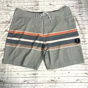 Vissla Board Shorts Sz 38 Swim Trunks Shorts Multicolor Striped Upcycled Unlined